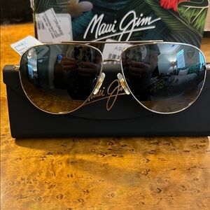 Maui Jim Gold Aviator Sunglasses